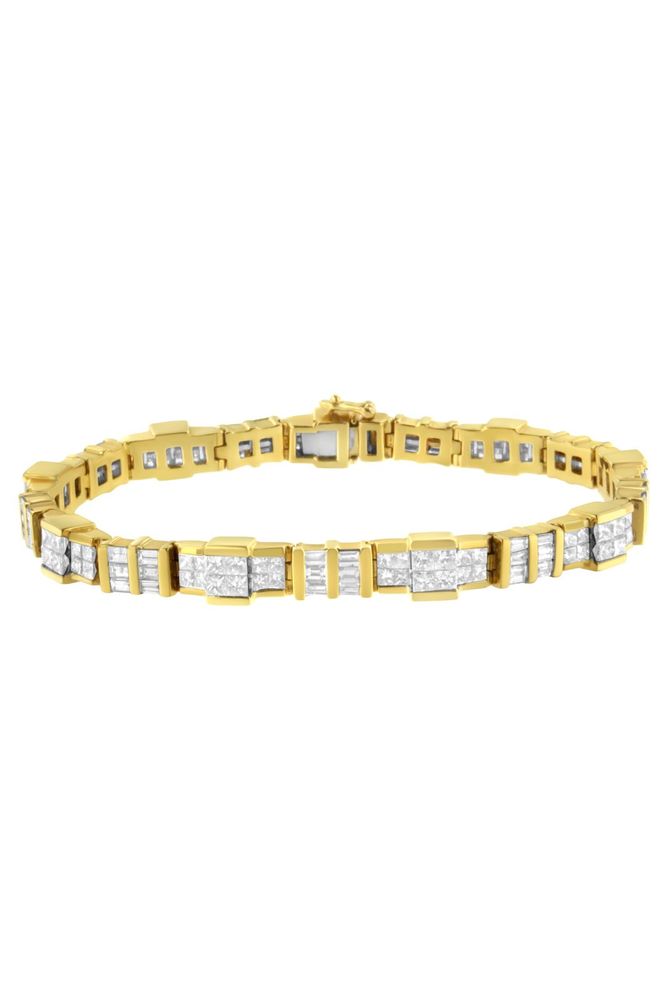 Baguette and Princess-Cut Diamond Bracelet